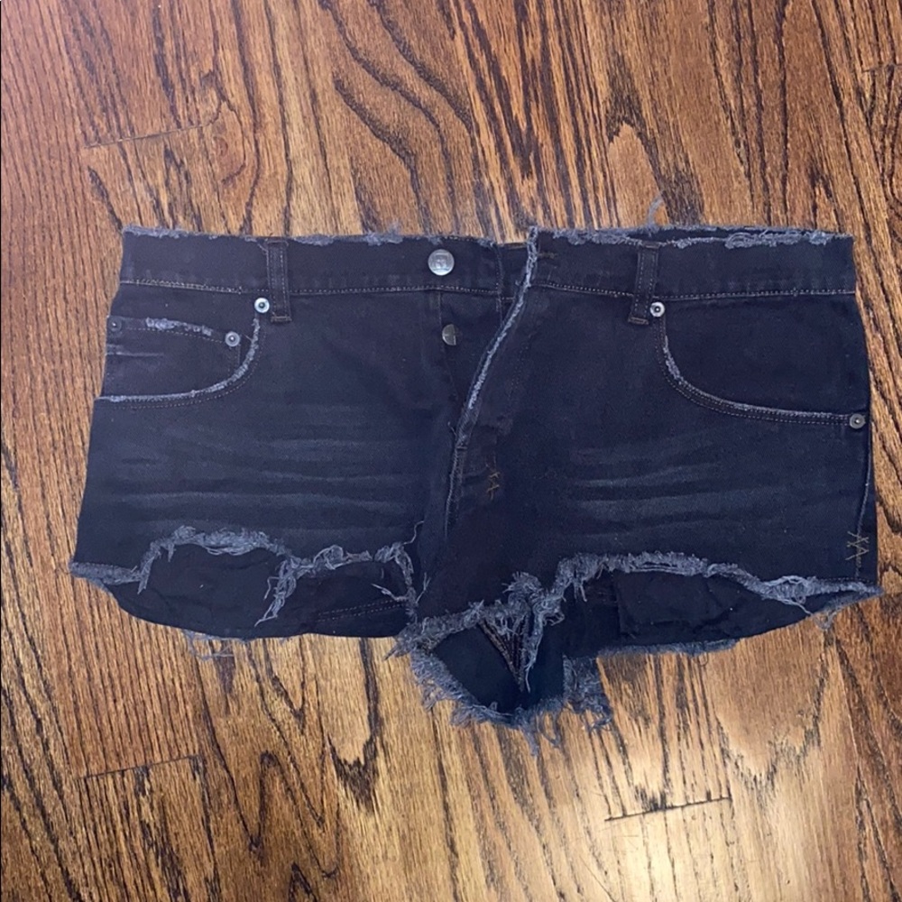 Ksubi black denim shorts